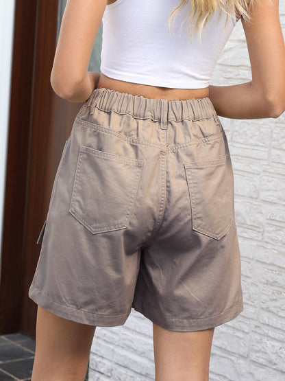 Pocketed High Waist Denim Shorts Carauana Store