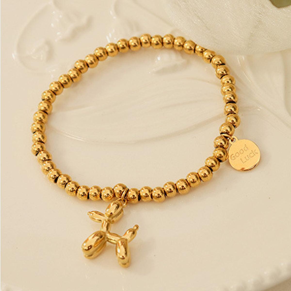 18K Gold-Plated Titanium Steel Puppy Shape Charm Bracelet Carauana Store