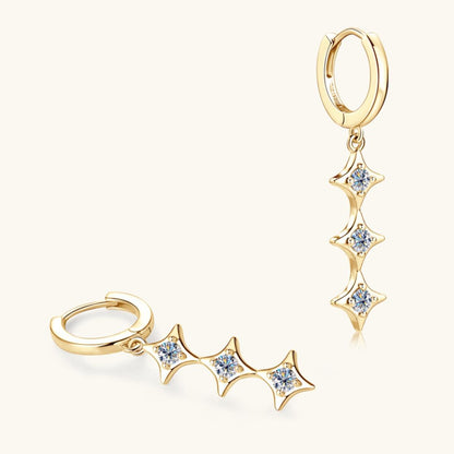 Moissanite 925 Sterling Silver Geometric Shape Earrings Carauana Store