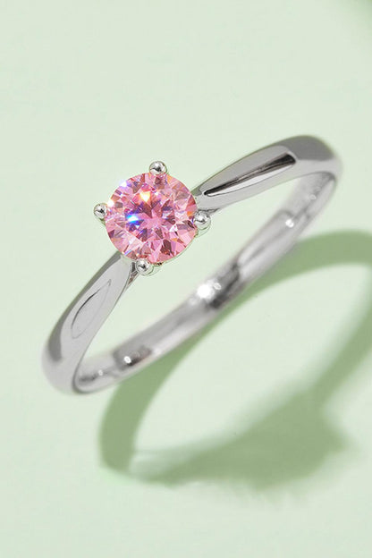 Moissanite Contrast 925 Sterling Silver Solitaire Ring Carauana Store