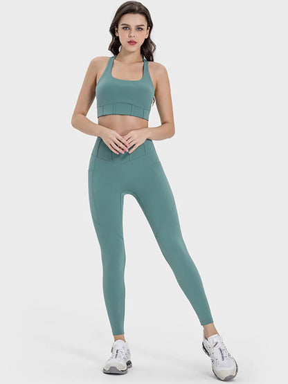 Millennia Square Neck Wide Strap Active Tank Carauana Store