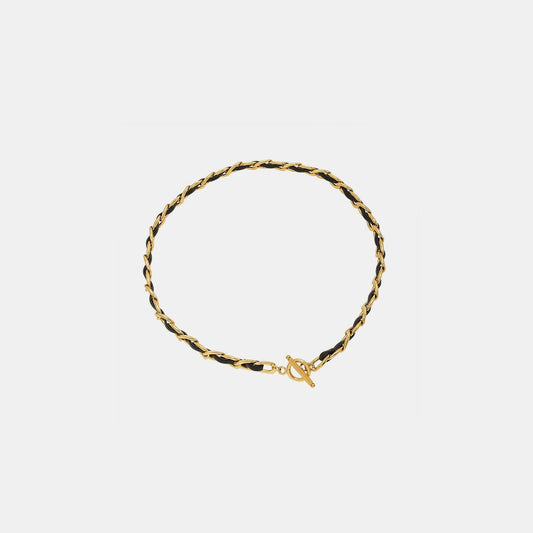 18K Gold-Plated Leather Chain Necklace Carauana Store
