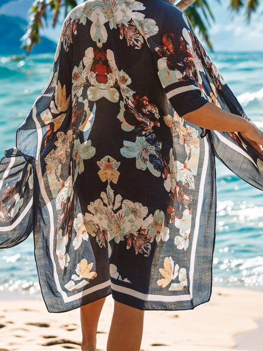 Printed Open Front Cover-Up Carauana Store