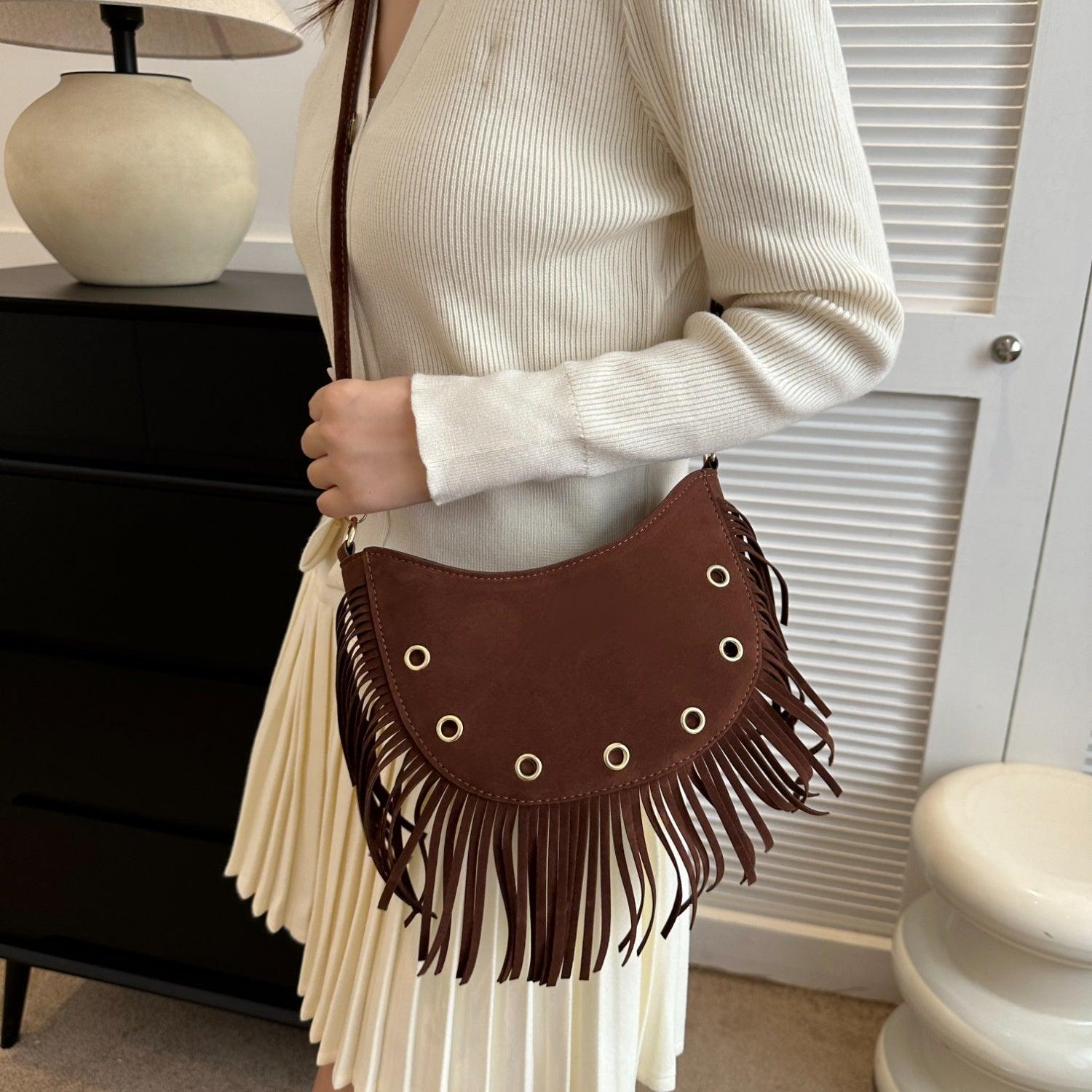 Fringe Detail Crossbody Bag Carauana Store