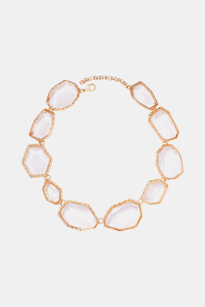 Geometrical Shape Zinc Alloy Frame Resin Necklace Carauana Store