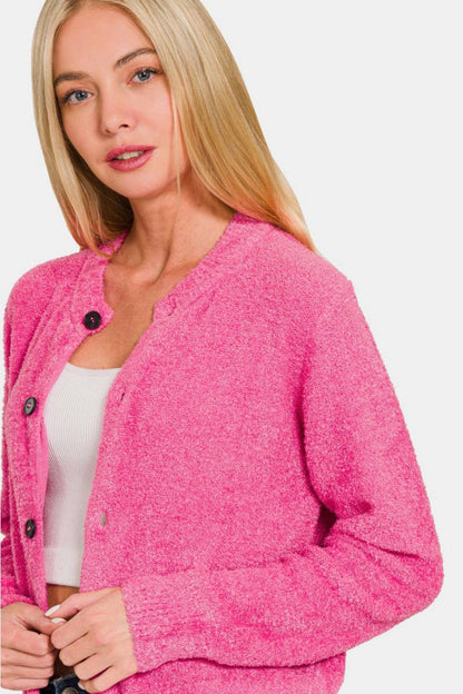 Zenana Button Down Long Sleeve Sweater Cardigan Carauana Store