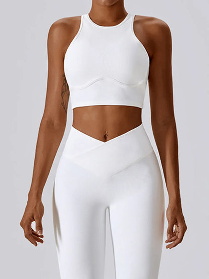 Basic Bae Cutout Racerback Active Tank Carauana Store