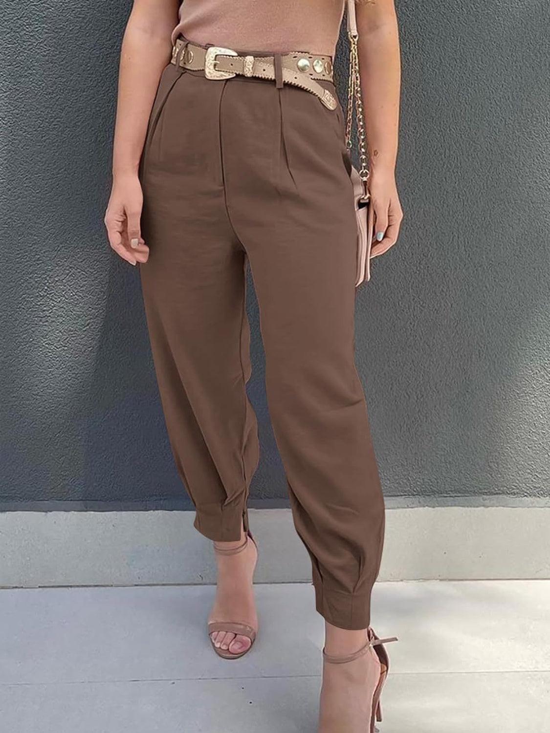 High Waist Cropped Pants Carauana Store