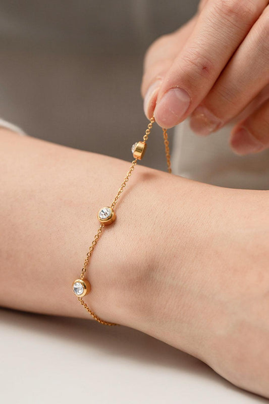 Inlaid Zircon Stainless Steel Bracelet Carauana Store