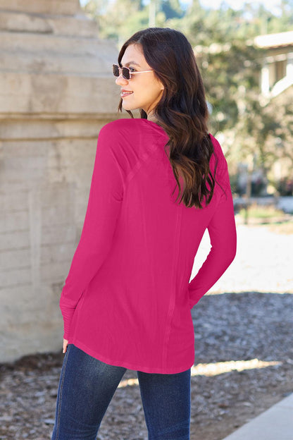 Basic Bae Full Size Round Neck Long Sleeve T-Shirt Carauana Store