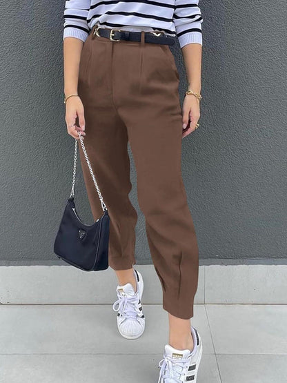 High Waist Cropped Pants Carauana Store