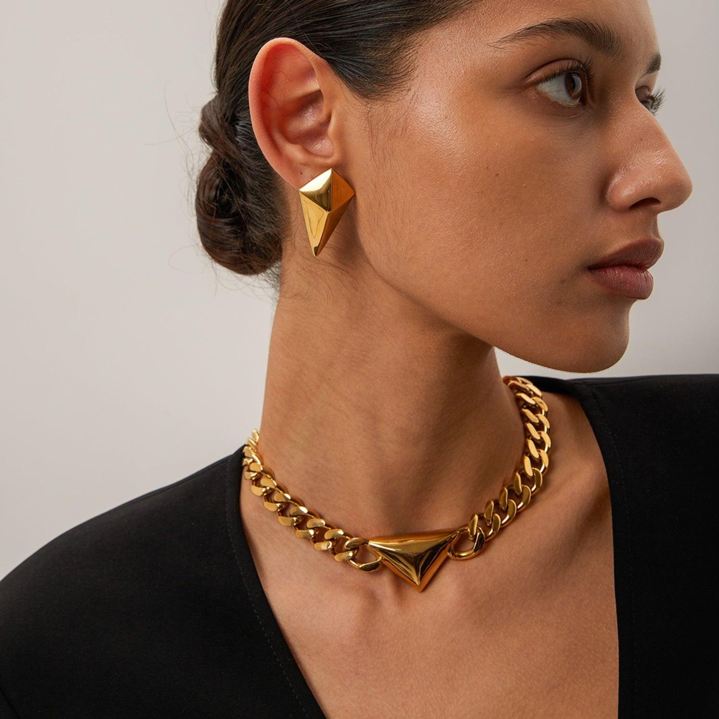 Stainless Steel 18K Gold-Plated Geometric Earrings Carauana Store