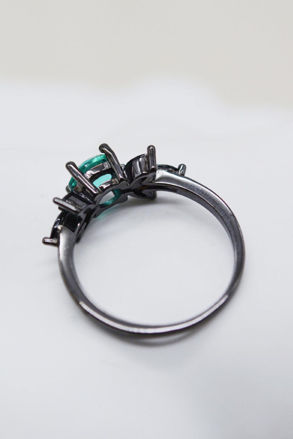 Paraiba Blue Zircon Leaf Ring Carauana Store