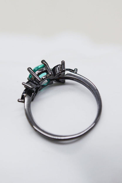 Paraiba Blue Zircon Leaf Ring Carauana Store