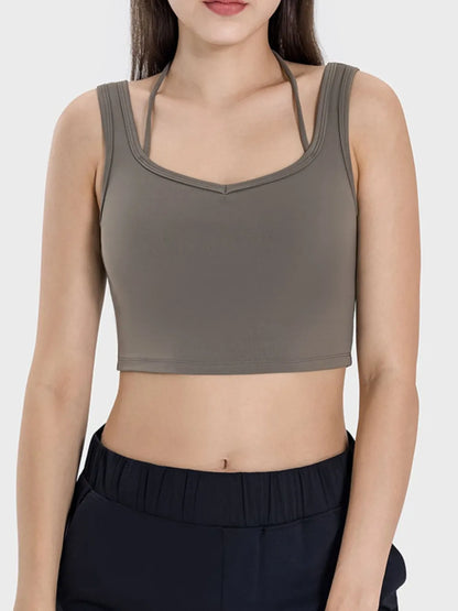 Millennia Crisscross Square Neck Active Tank Carauana Store