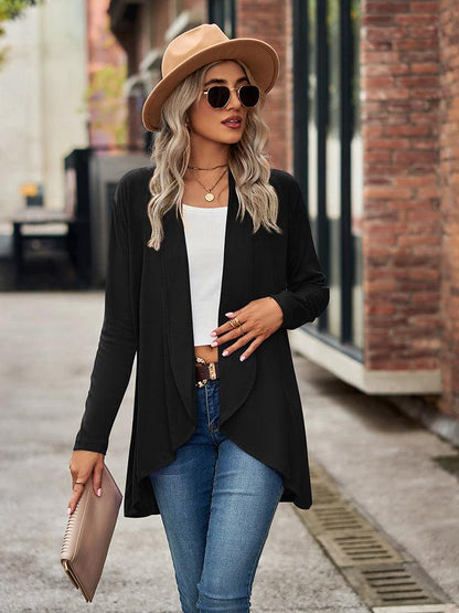 Open Front Long Sleeve Cardigan Carauana Store