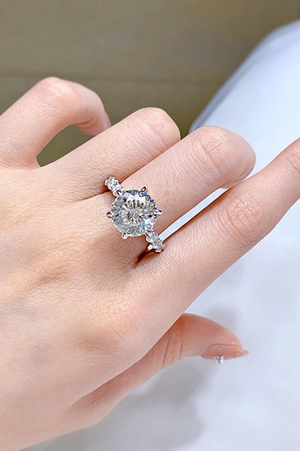 5 Carat Moissanite Side Stone Ring Carauana Store