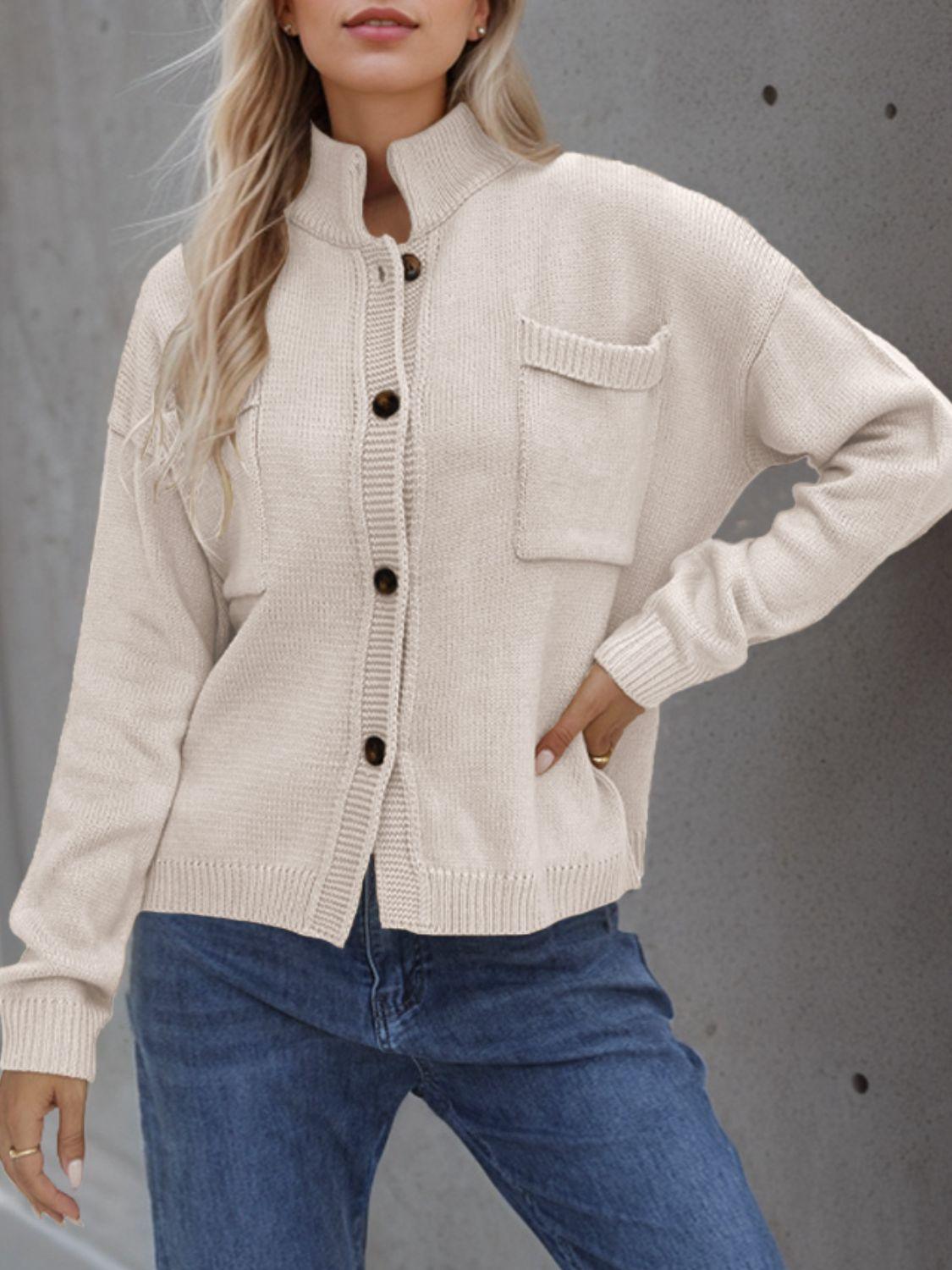 Button Up Long Sleeve Cardigan Carauana Store