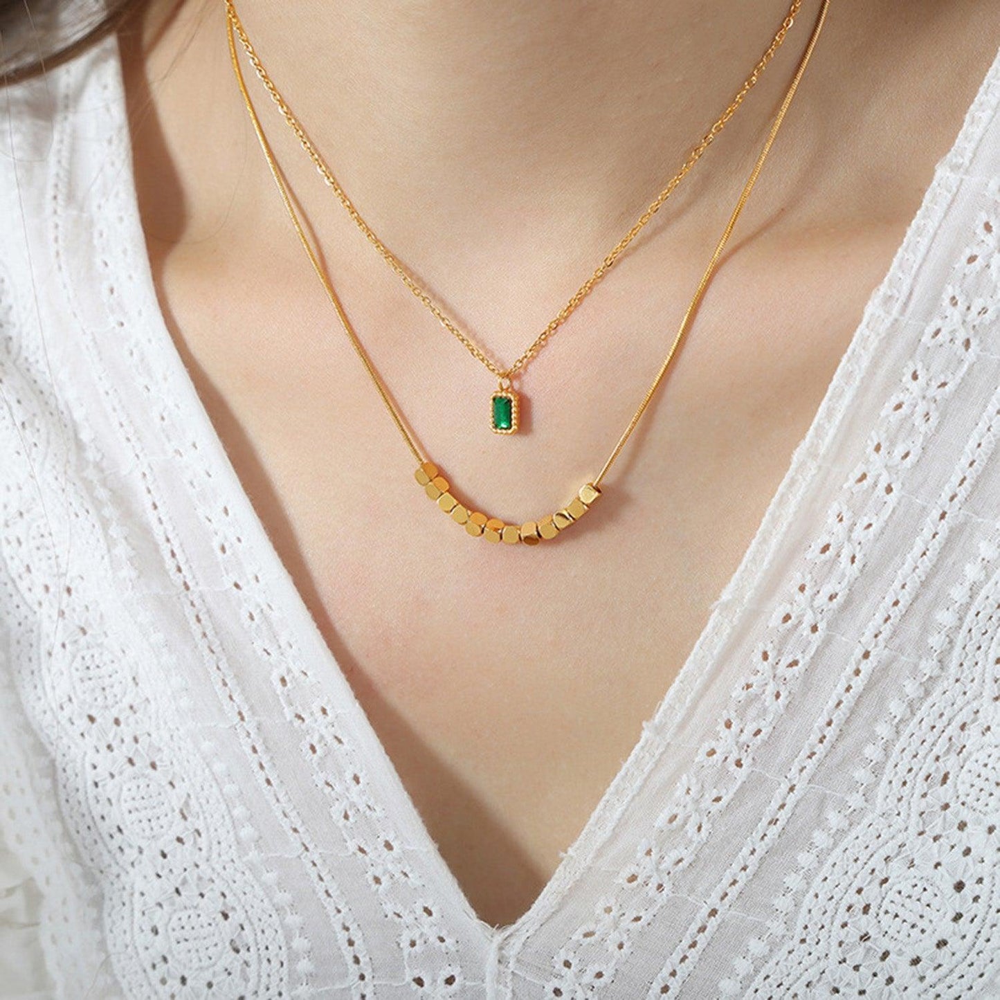 18K Gold-Plated Double-Layered Necklace Carauana Store