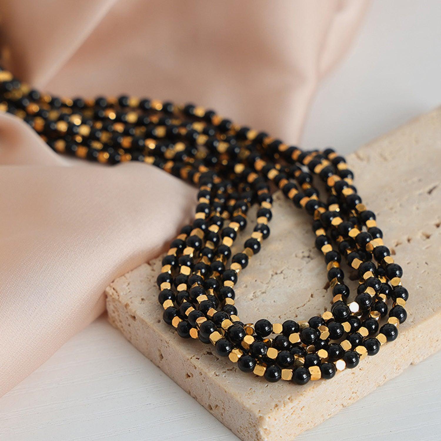 Agate Beaded Titanium Steel Necklace Carauana Store