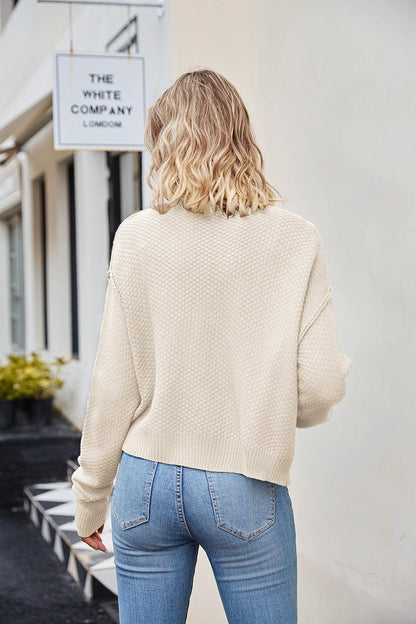 Button Down Exposed Seam Cardigan Carauana Store