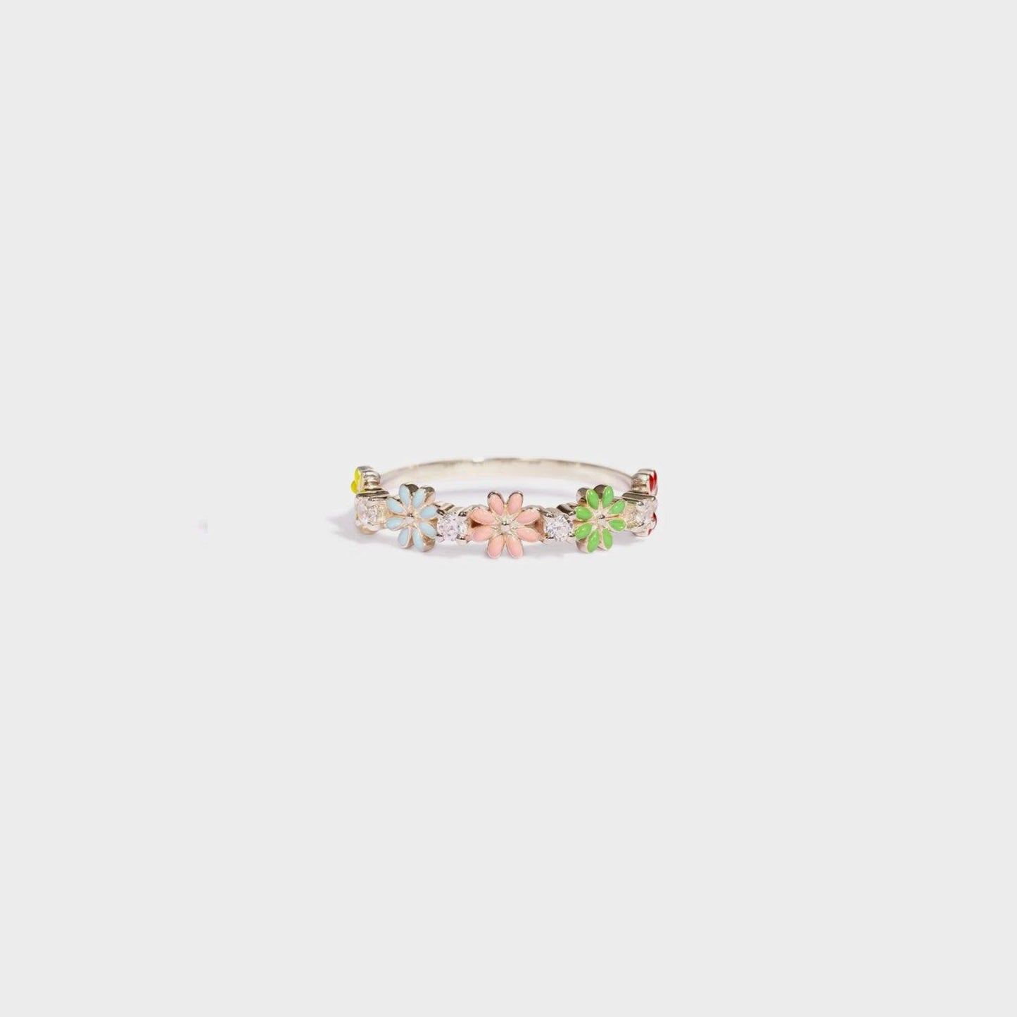 Flower Shape 925 Sterling Silver Zircon Ring Carauana Store