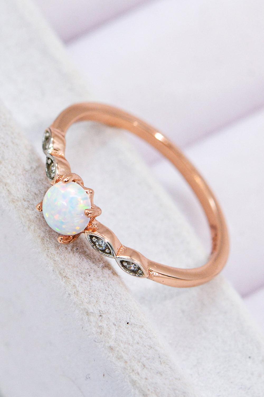 Opal Contrast Platinum-Plated Ring Carauana Store