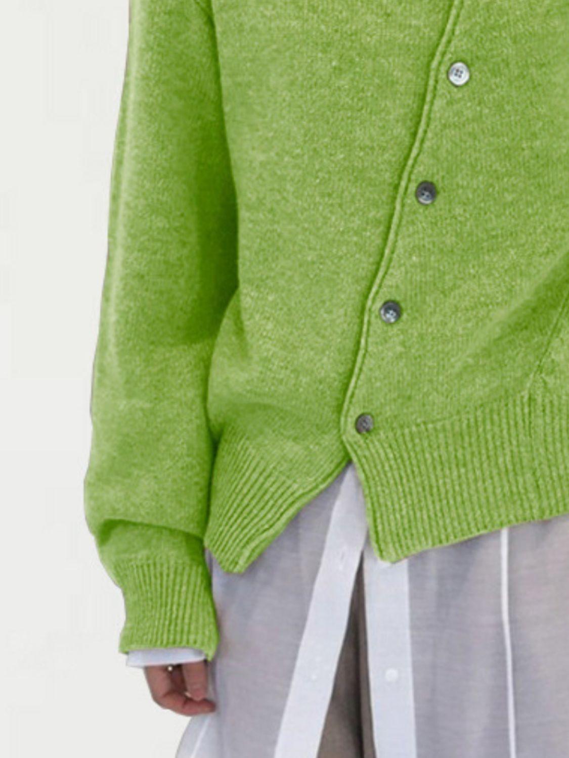Dropped Shoulder Buttoned Cardigan Carauana Store