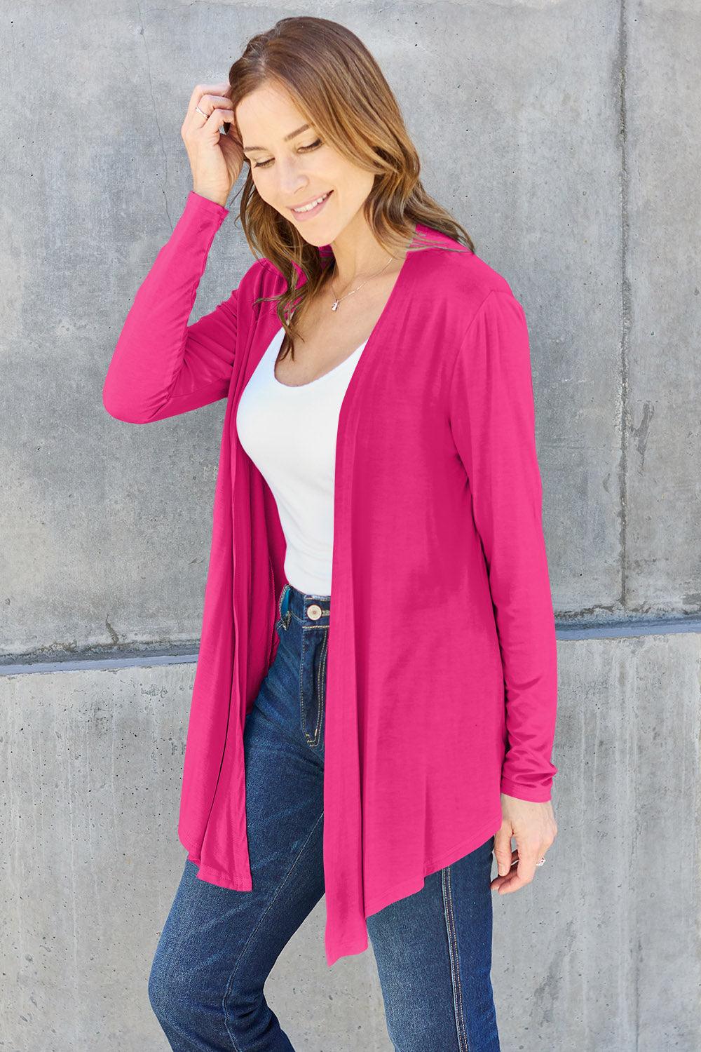 Basic Bae Full Size Open Front Long Sleeve Cardigan Carauana Store