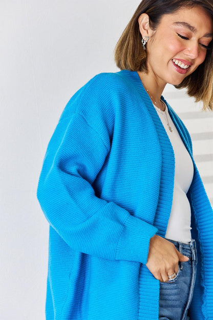 Open Front Dropped Shoulder Cardigan Carauana Store