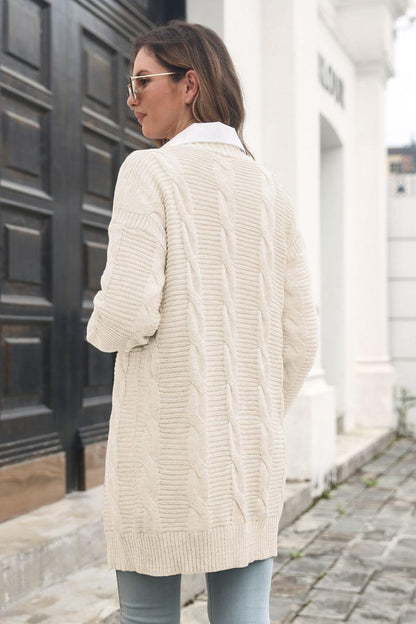 Open Front Cable-Knit Cardigan Carauana Store