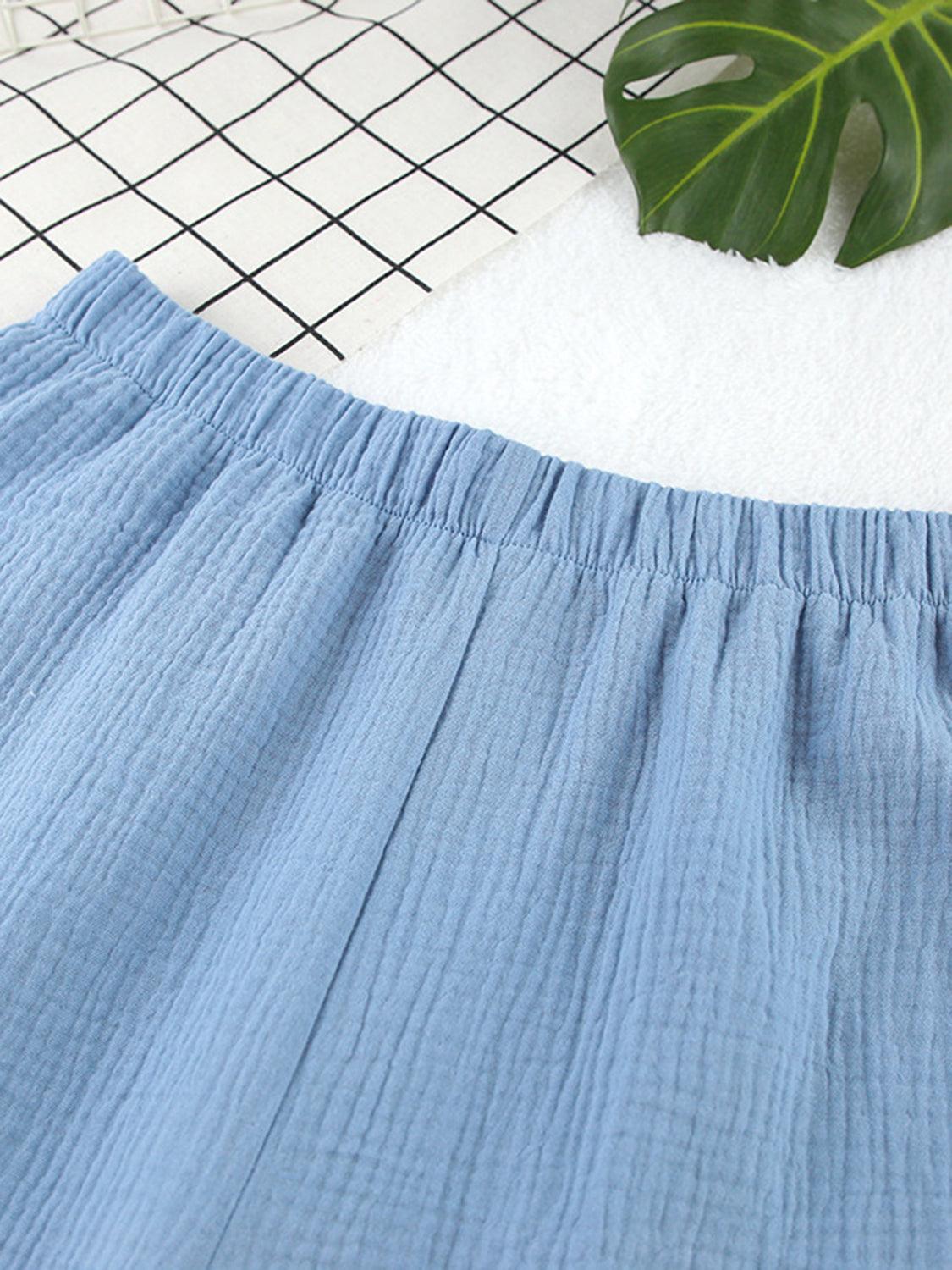 Textured Dropped Shoulder Cardigan and Shorts Set Carauana Store