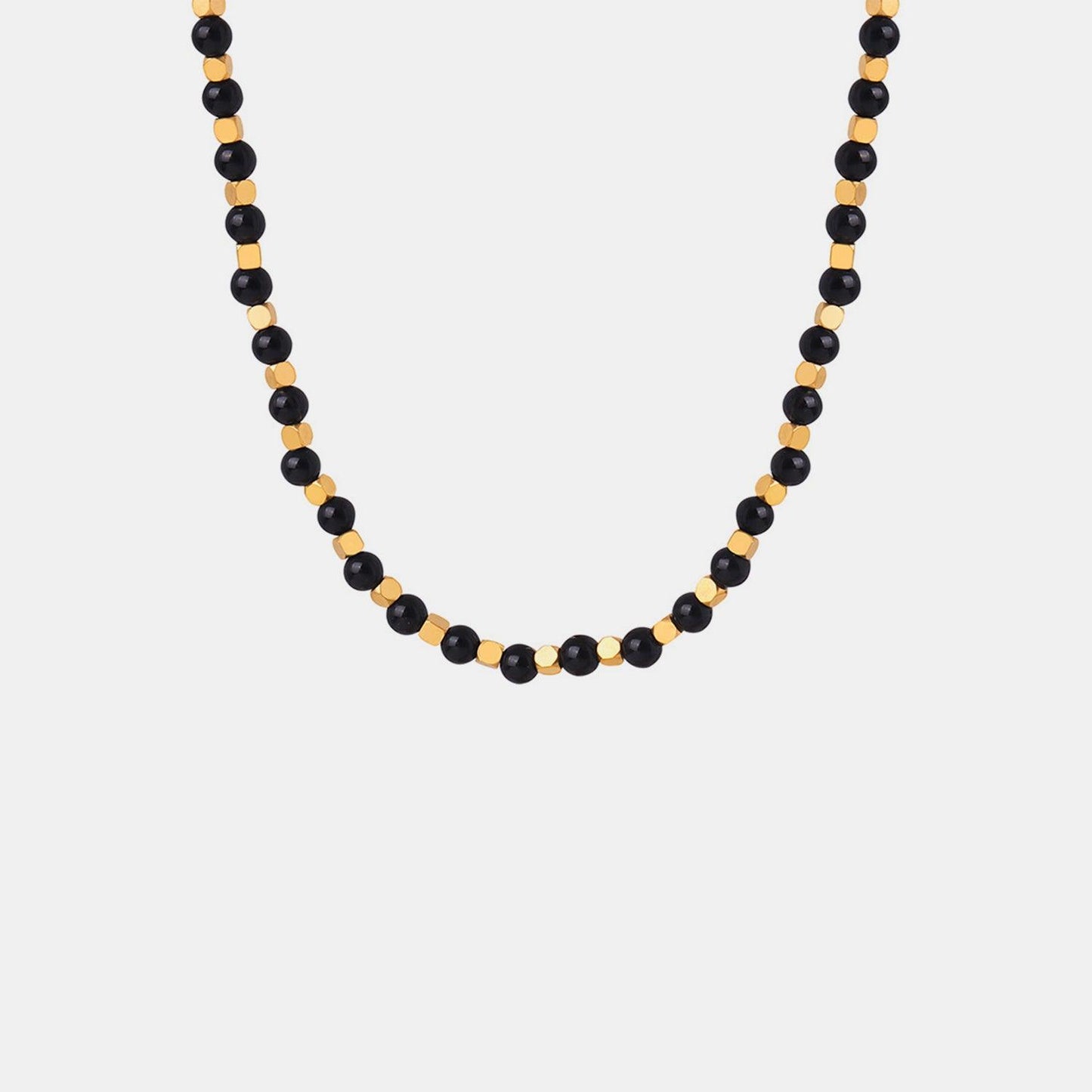 Agate Beaded Titanium Steel Necklace Carauana Store