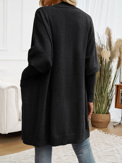 Devine Open Front Long Sleeve Cardigan Carauana Store