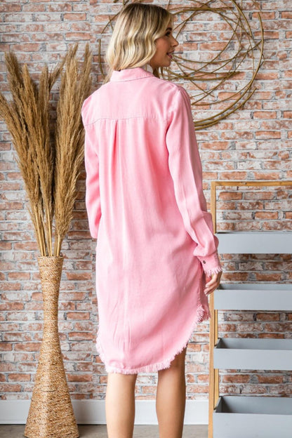 Veveret Button-Up Shirt Dress Carauana Store