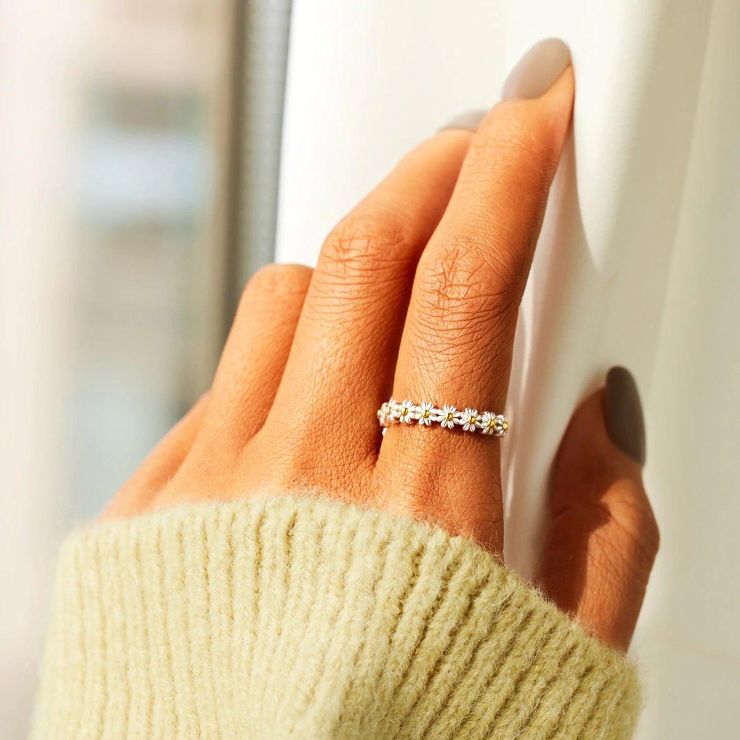 Flower Shape 925 Sterling Silver Ring Carauana Store