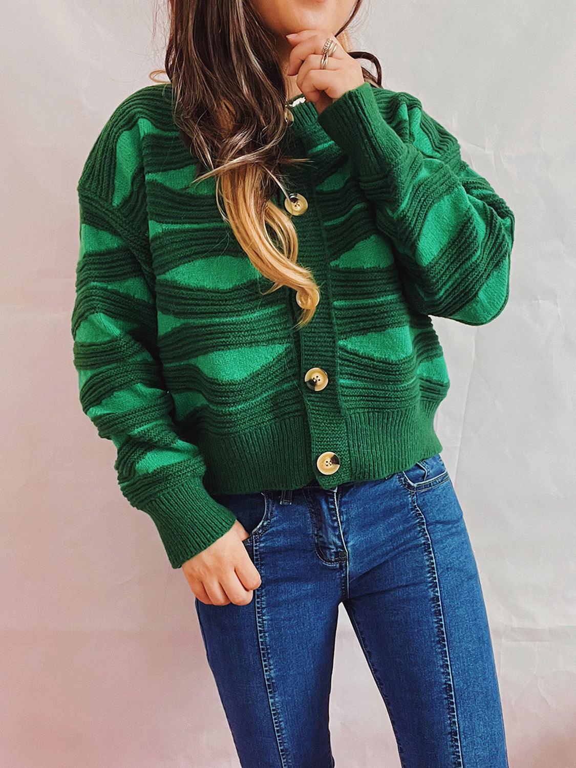 Color Block Button Front Cardigan Carauana Store