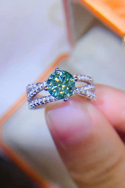 1 Carat Moissanite Contrast 925 Sterling Silver Ring Carauana Store