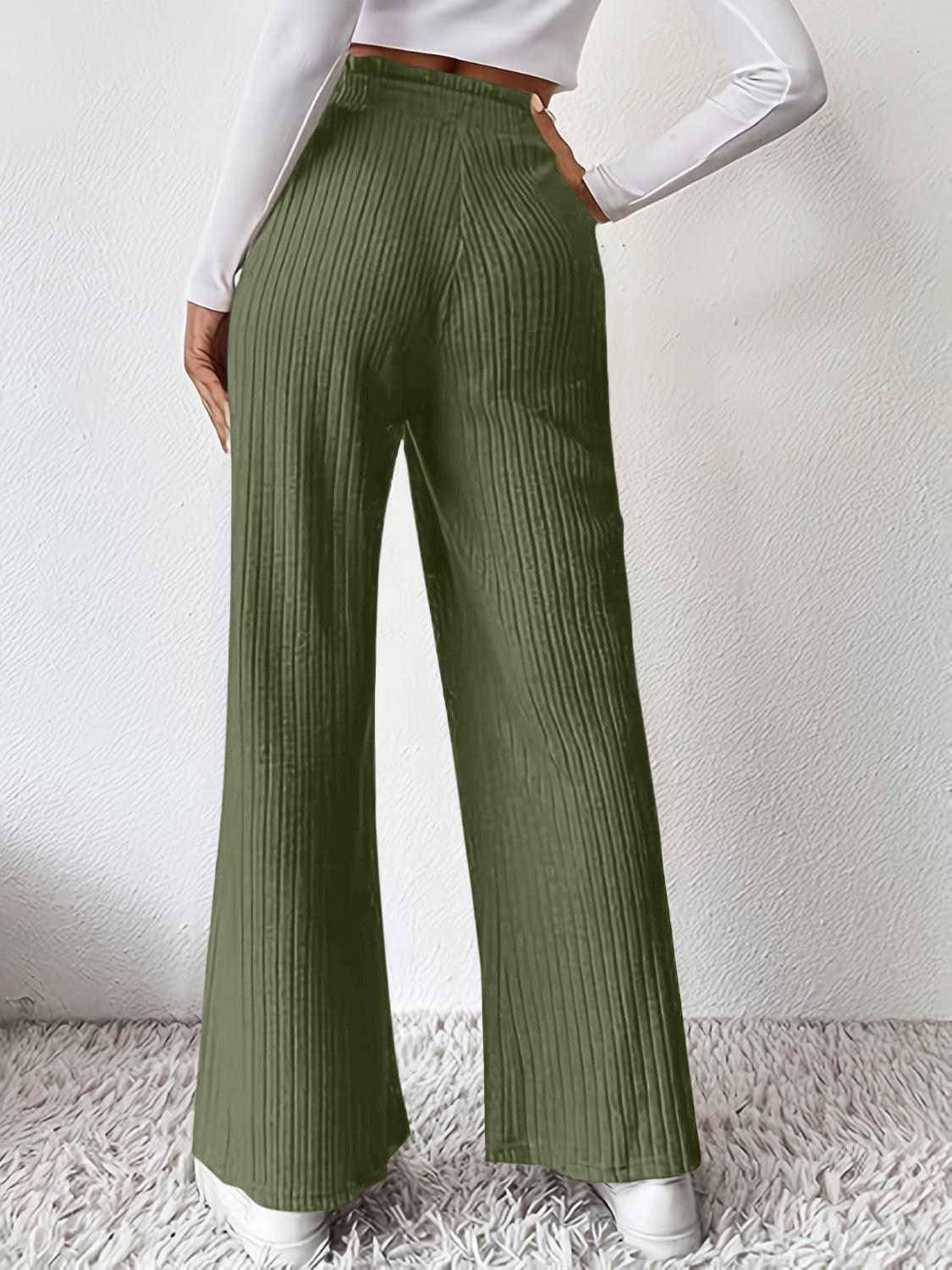 Ribbed High Waist Pants Carauana Store