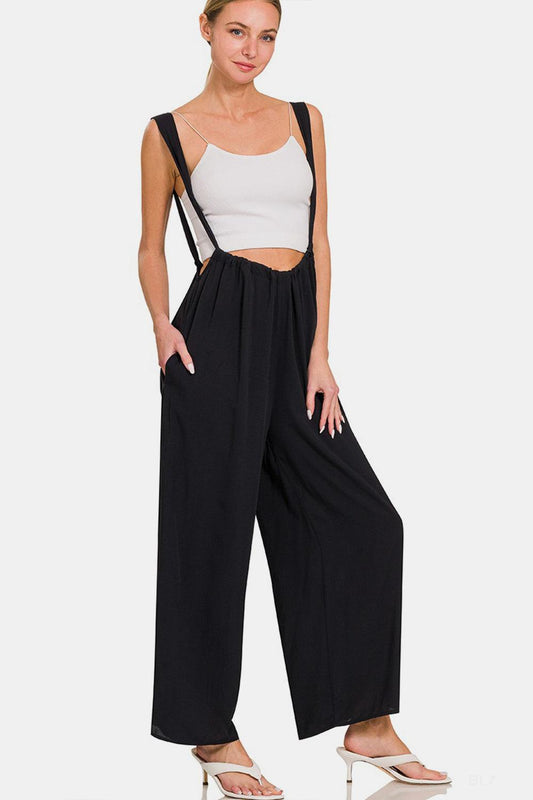 Zenana Tie Back Suspender Jumpsuit with Pockets Carauana Store