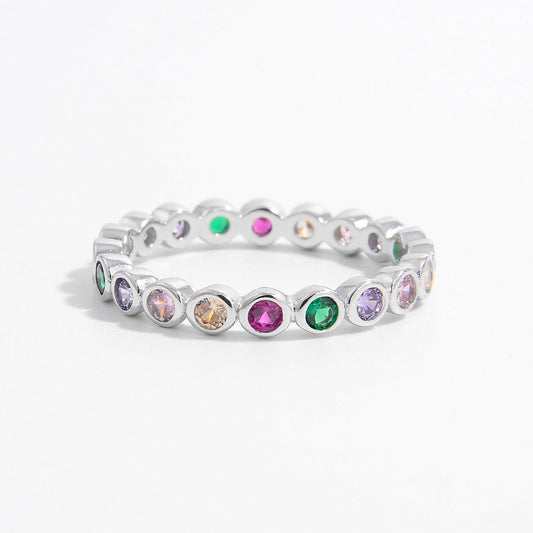 925 Sterling Silver Contrast Zircon Ring Carauana Store