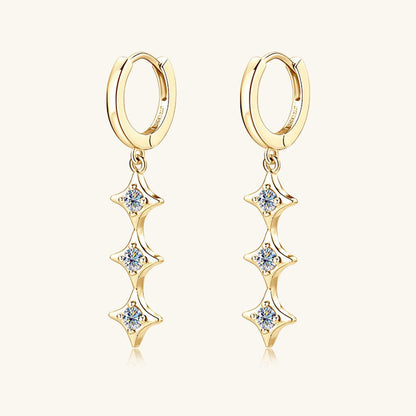 Moissanite 925 Sterling Silver Geometric Shape Earrings Carauana Store