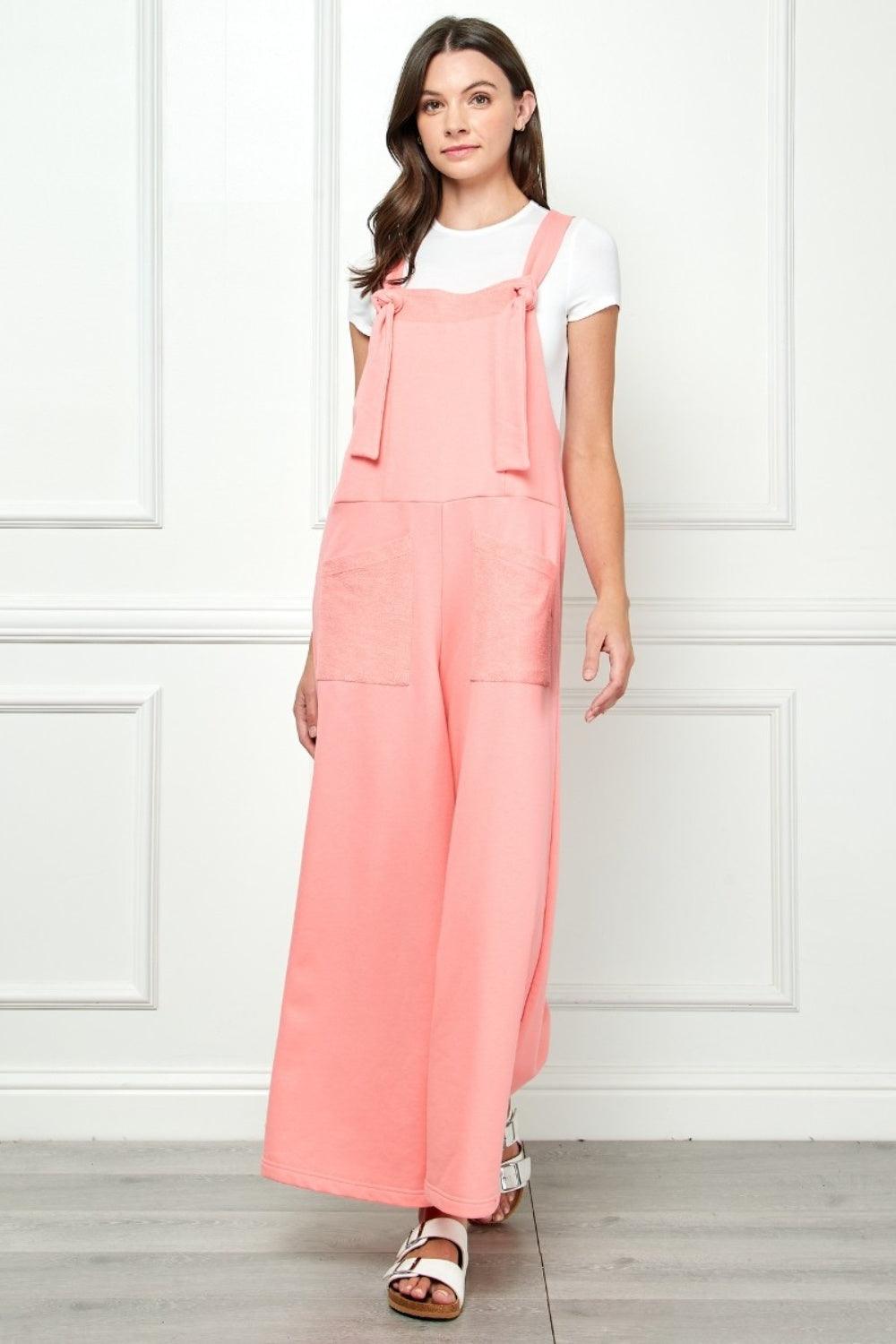 Veveret Wide Strap French Terry Overalls Carauana Store