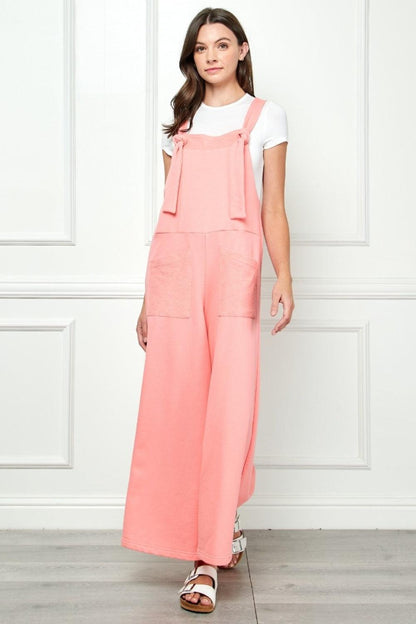 Veveret Wide Strap French Terry Overalls Carauana Store