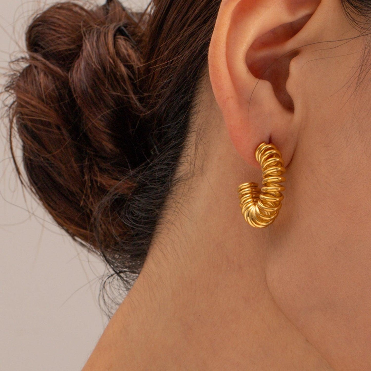 18K Gold-Plated Stainless Steel C-Hoop Earrings Carauana Store