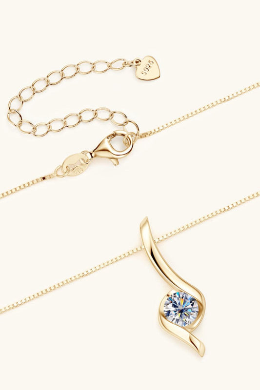 1 Carat Moissanite 925 Sterling Silver Necklace Carauana Store