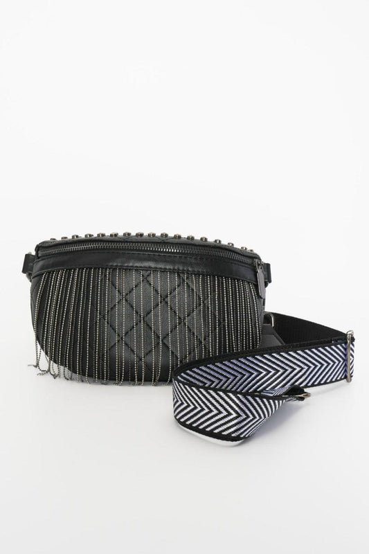 Adored PU Leather Studded Sling Bag with Fringes Carauana Store