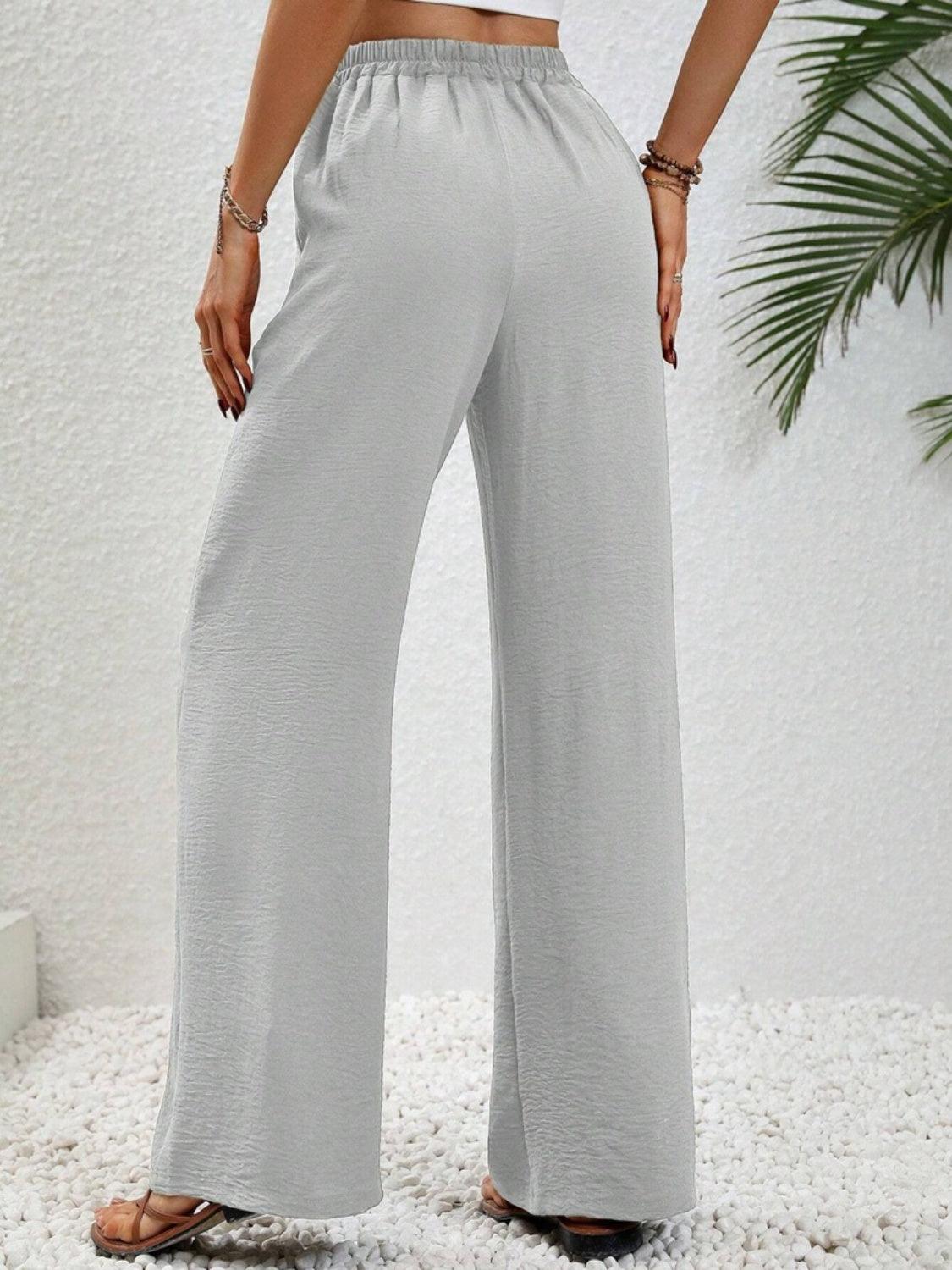 Wide Leg Drawstring Pants Carauana Store