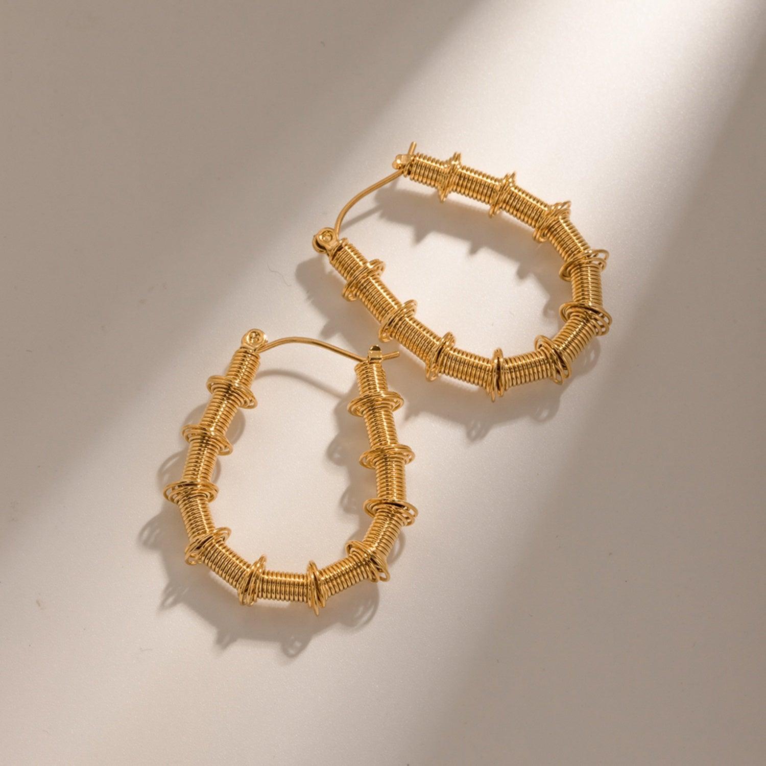Gold-Plated Stainless Steel Hoop Earrings Carauana Store