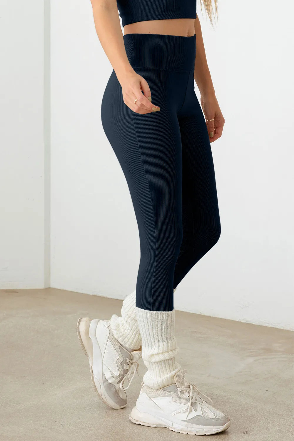 Le Lis Ribbed Crop Cami and High Waist Brushed Leggings Set Carauana Store